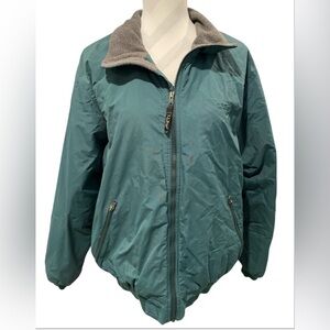 L.L. Bean Teal Gray Fleece Lined Jacket Size Large